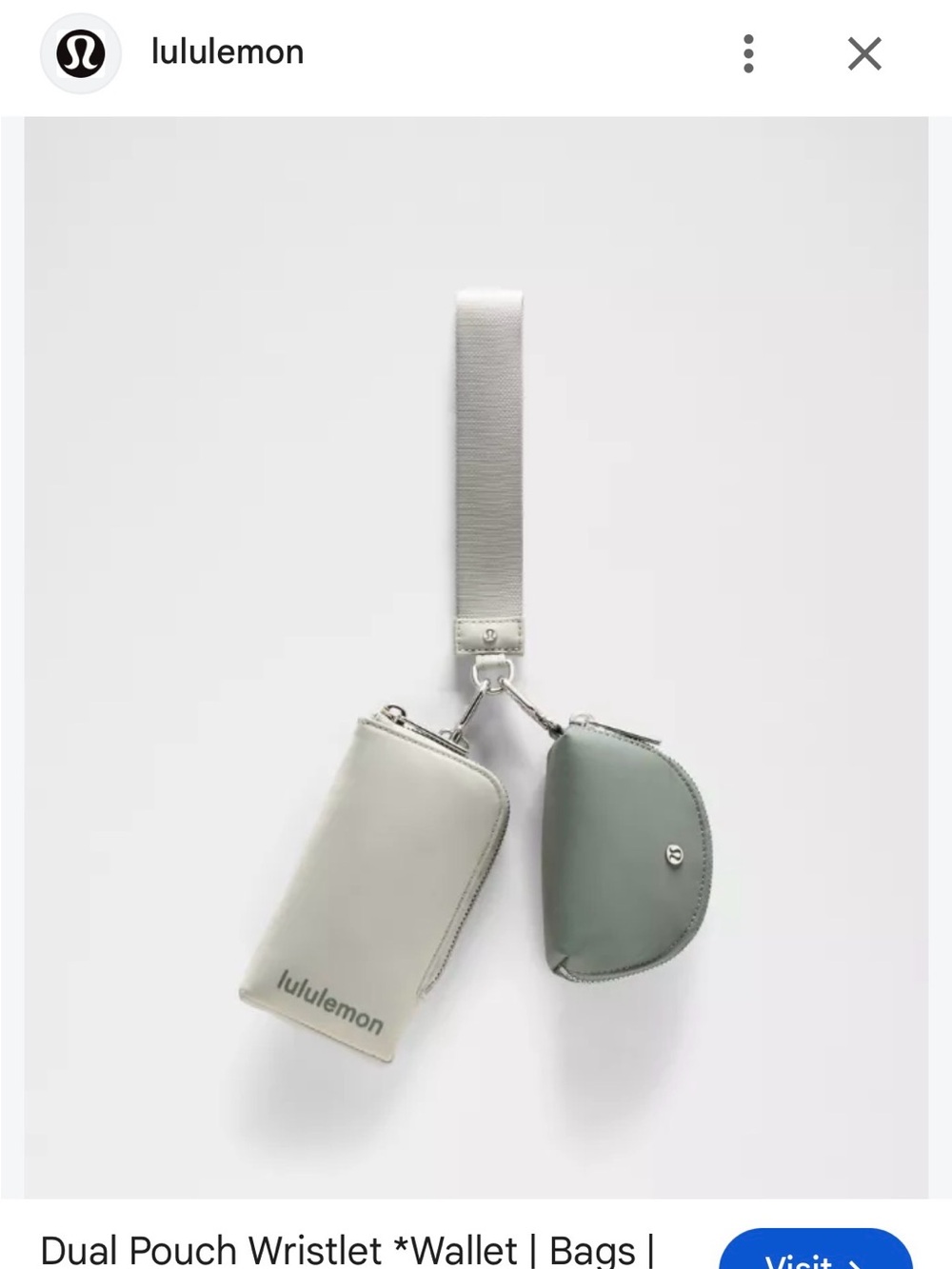 lululemon athletica Dual Pouch Wristlet Wallet – Light Gray & Sage